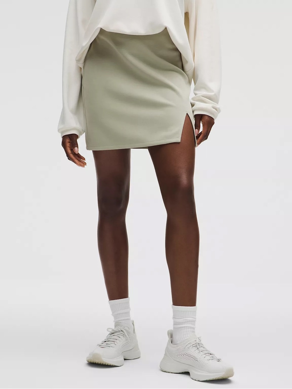 *RARE* Like New lululemon athletica Sage Green Mini Skirt with Side Slit